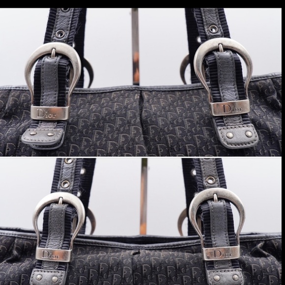 Christian Dior Street Chic Trotter Diorissimo Black Pattern Tote Bag - Picture 7 of 12